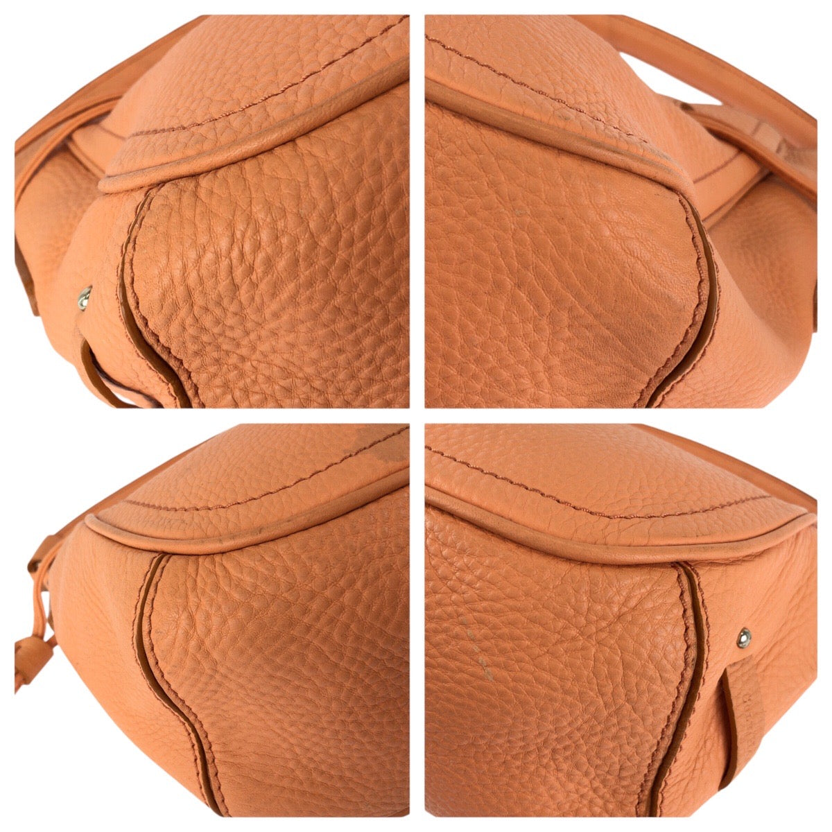 24226
COLE HAAN コールハーン ２way オレンジ シルバー金具 レザー ハンドバッグ ショルダーバッグ レディース ABP8