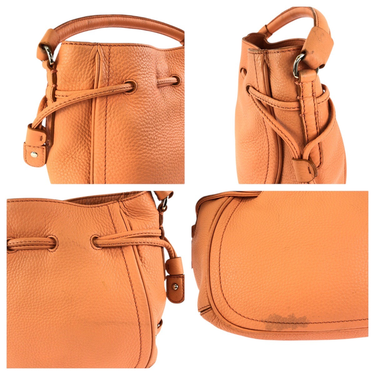 24226
COLE HAAN コールハーン ２way オレンジ シルバー金具 レザー ハンドバッグ ショルダーバッグ レディース ABP8