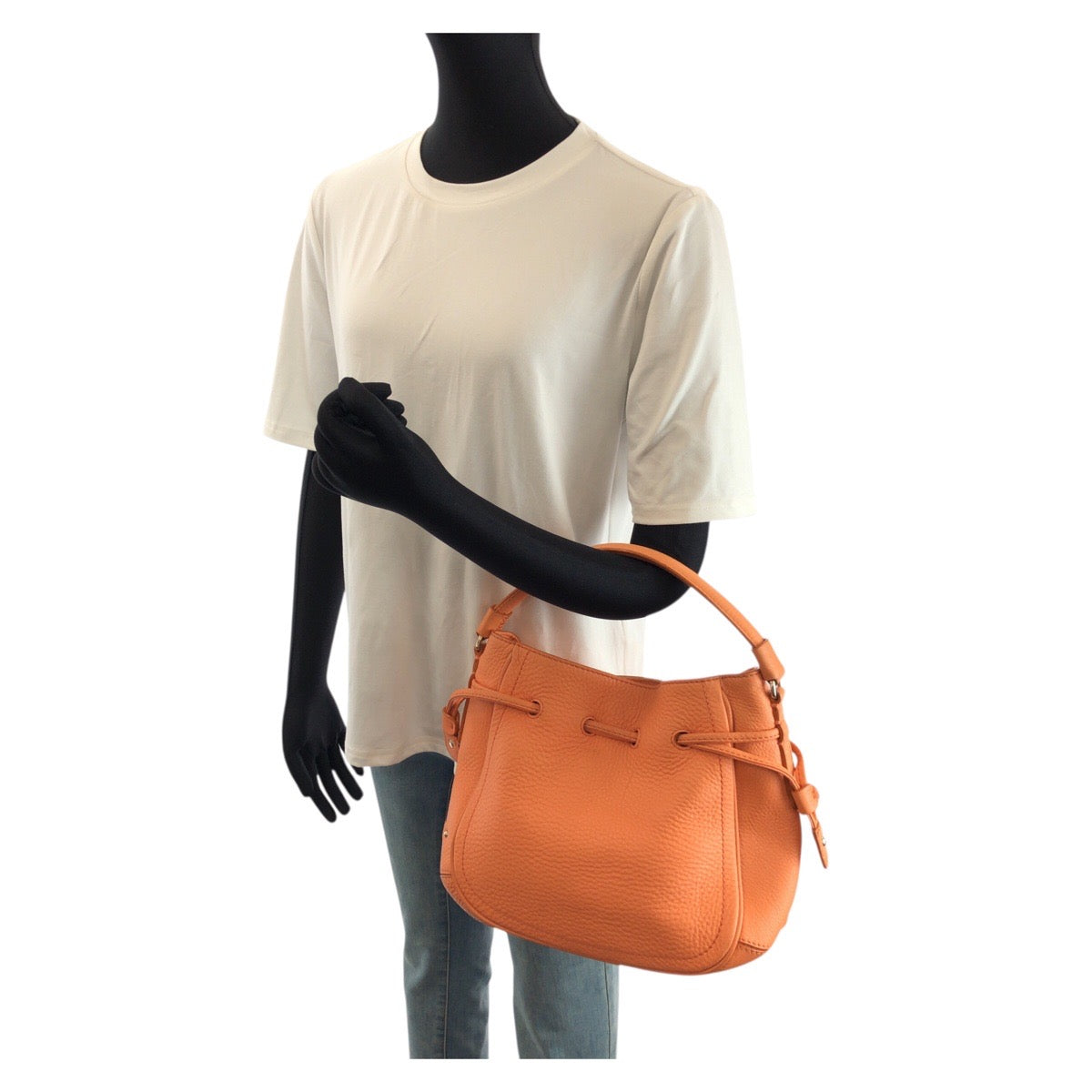 24226
COLE HAAN コールハーン ２way オレンジ シルバー金具 レザー ハンドバッグ ショルダーバッグ レディース ABP8