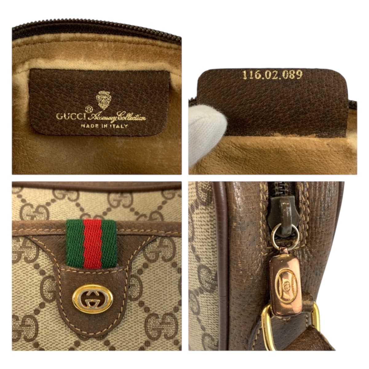 24227
GUCCI グッチ ヴィンテージ シェリーライン ベージュ ブラウン ゴールド金具 GGスプリームキャンバス / レザー 116 02 089 ショルダーバッグ ポシェット レディース AB30