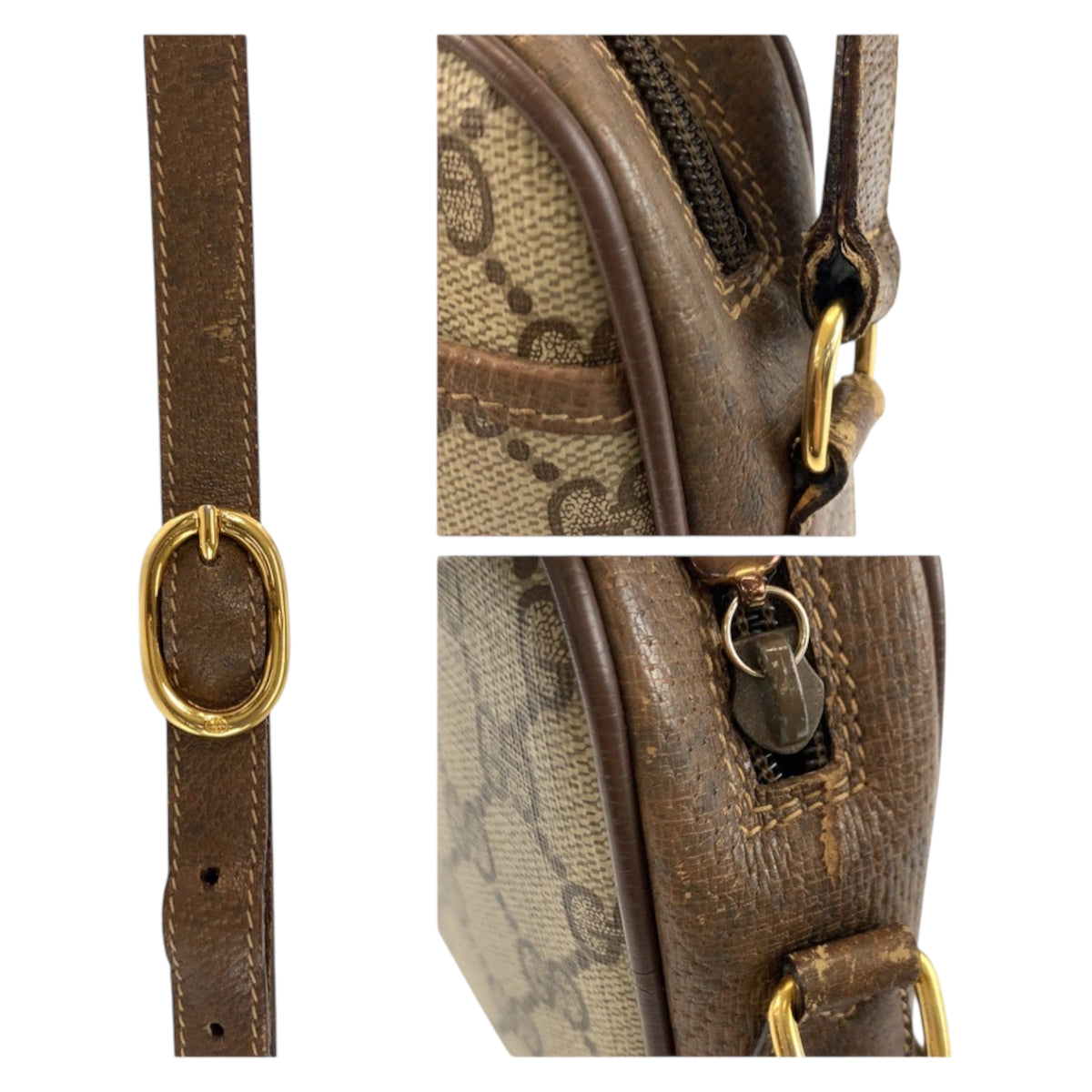 24227
GUCCI グッチ ヴィンテージ シェリーライン ベージュ ブラウン ゴールド金具 GGスプリームキャンバス / レザー 116 02 089 ショルダーバッグ ポシェット レディース AB30