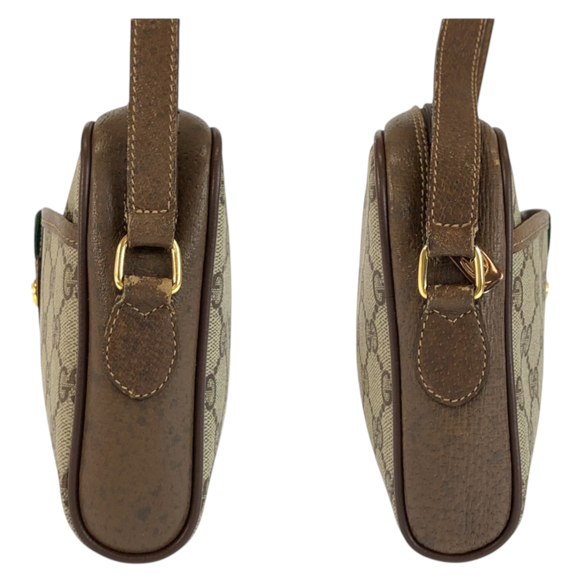 24227
GUCCI グッチ ヴィンテージ シェリーライン ベージュ ブラウン ゴールド金具 GGスプリームキャンバス / レザー 116 02 089 ショルダーバッグ ポシェット レディース AB30