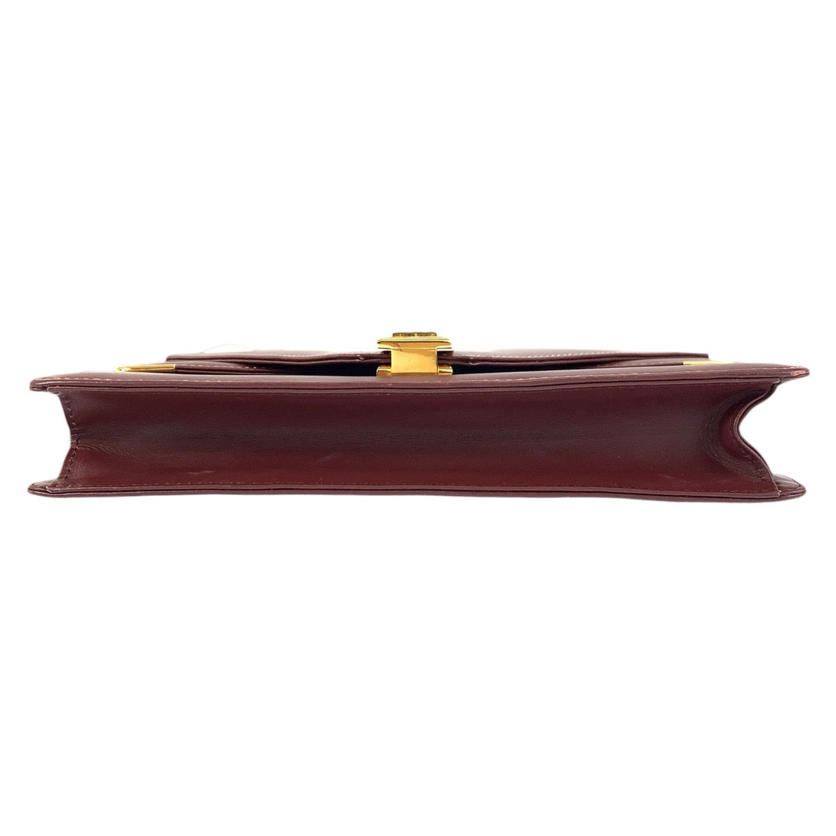 24228
CARTIER カルティエ ヴィンテージ マストライン ボルドー ゴールド金具 レザー ショルダーバッグ ポシェット レディース ABP35