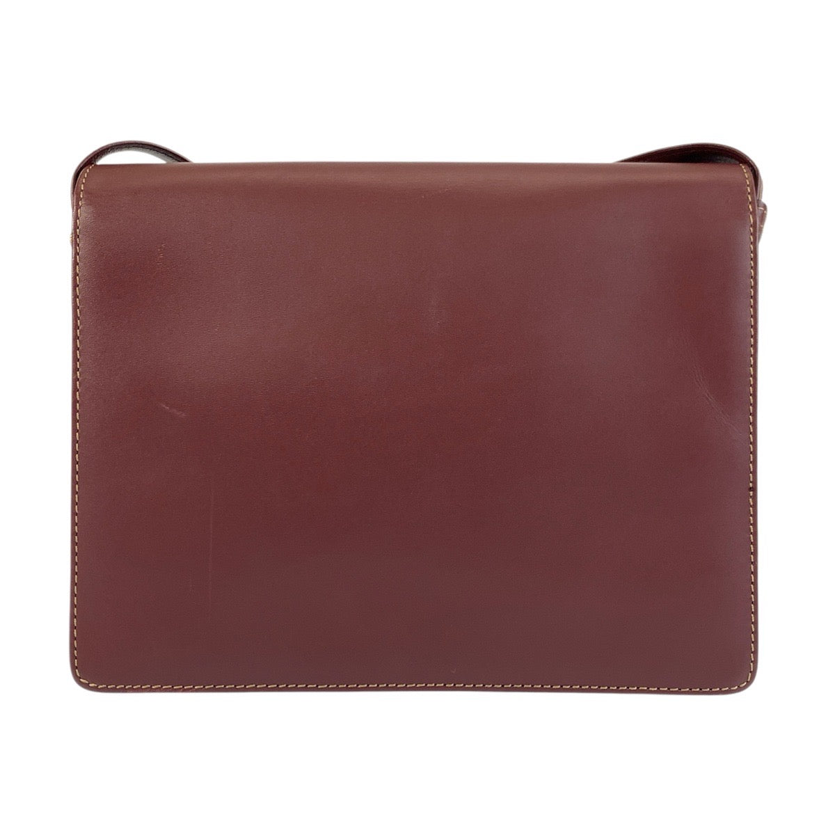 24228
CARTIER カルティエ ヴィンテージ マストライン ボルドー ゴールド金具 レザー ショルダーバッグ ポシェット レディース ABP35