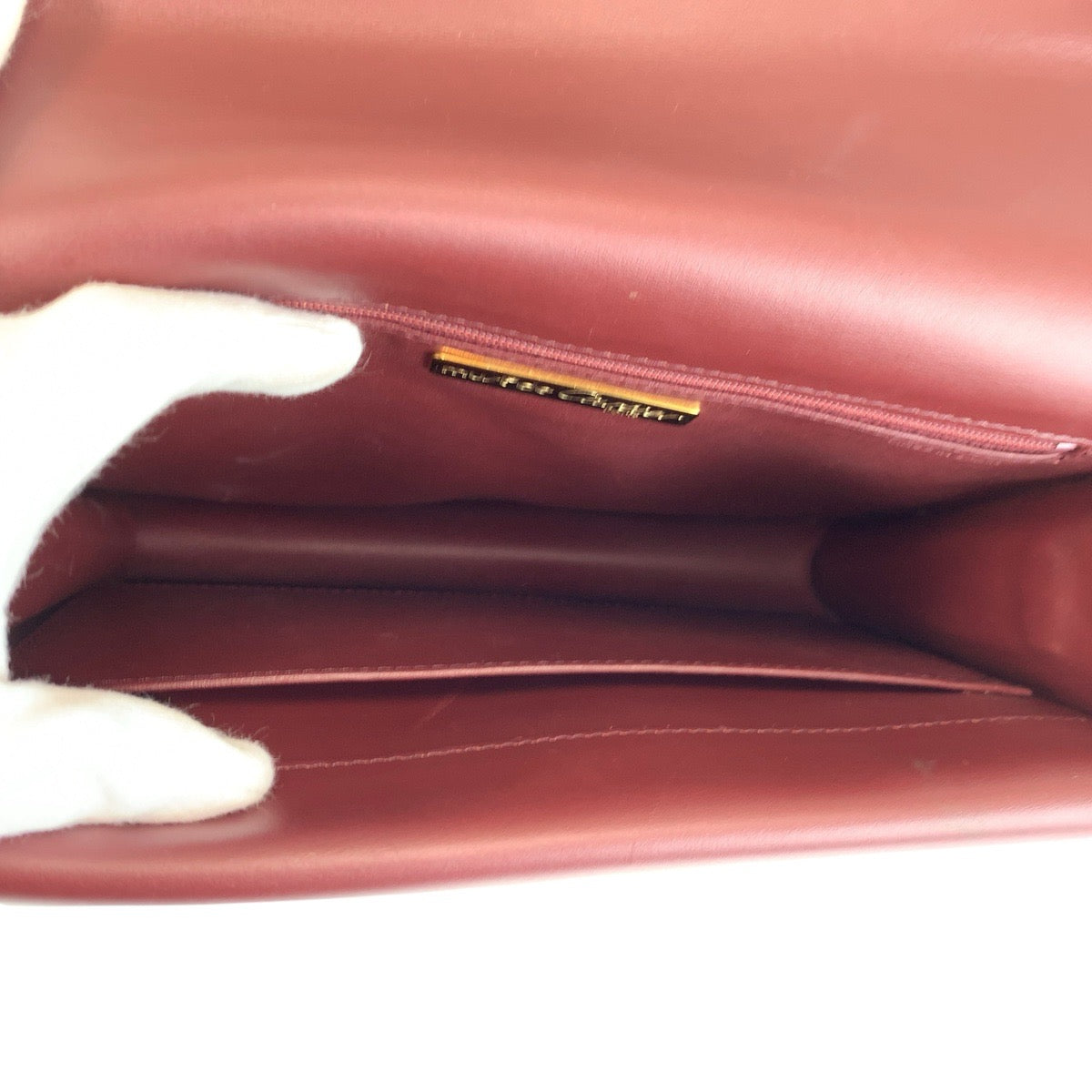 24228
CARTIER カルティエ ヴィンテージ マストライン ボルドー ゴールド金具 レザー ショルダーバッグ ポシェット レディース ABP35