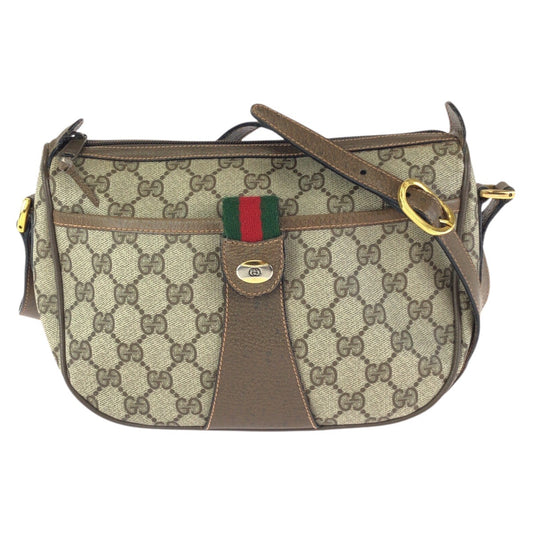 24229
GUCCI グッチ ヴィンテージ オールドグッチ シェリーライン ベージュ ブラウン ゴールド金具 GGスプリームキャンバス 89 02 032 ショルダーバッグ メッセンジャーバッグ レディース AB35