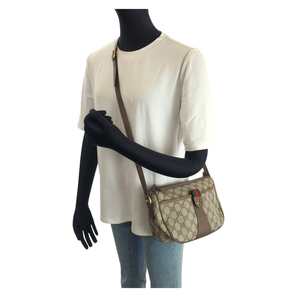 24229
GUCCI グッチ ヴィンテージ オールドグッチ シェリーライン ベージュ ブラウン ゴールド金具 GGスプリームキャンバス 89 02 032 ショルダーバッグ メッセンジャーバッグ レディース AB35