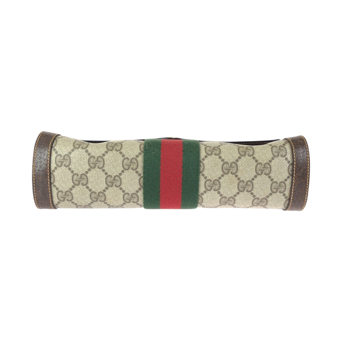 24232
GUCCI グッチ ヴィンテージ シェリーライン グレー ブラウン ゴールド金具 GGスプリームキャンバス / レザー クラッチバッグ セカンドバッグ レディース AB23