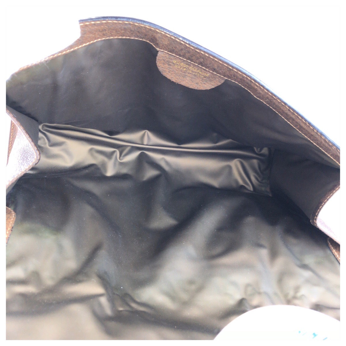 24232
GUCCI グッチ ヴィンテージ シェリーライン グレー ブラウン ゴールド金具 GGスプリームキャンバス / レザー クラッチバッグ セカンドバッグ レディース AB23