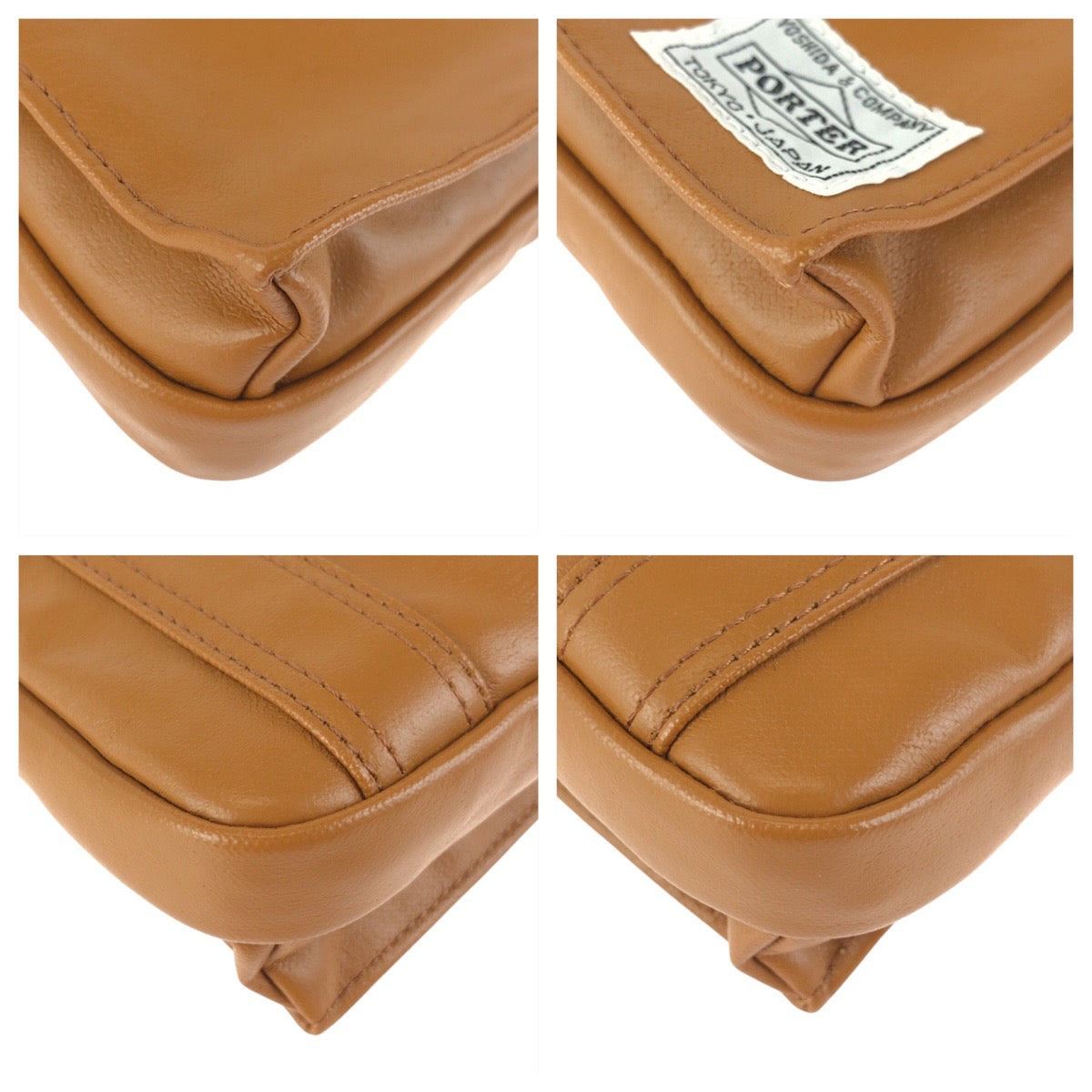 24234
PORTER ポーター フリースタイル ベージュ キャメル シルバー金具 コーティングキャンバス ショルダーバッグ ポシェット メンズ ABP16