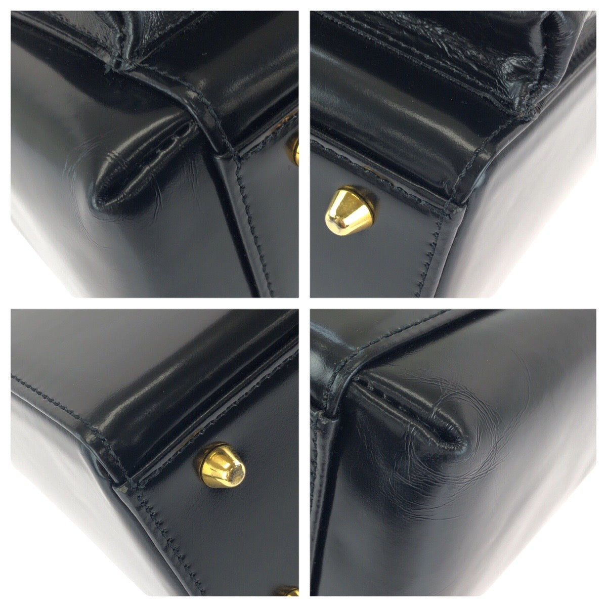 24236
VERSACE ヴェルサーチ ヴィンテージ サンバースト ブラック 黒 ゴールド金具 レザー ハンドバッグ トートバッグ レディース ABP42