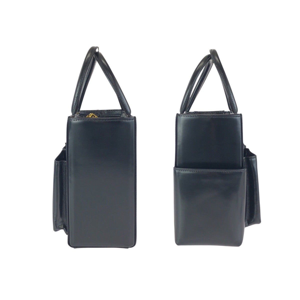 24236
VERSACE ヴェルサーチ ヴィンテージ サンバースト ブラック 黒 ゴールド金具 レザー ハンドバッグ トートバッグ レディース ABP42