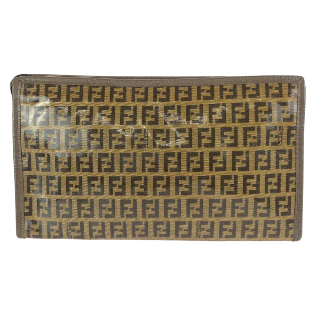 24237
FENDI フェンディ ズッキーノ ブラウン PVC / レザー クラッチバッグ セカンドバッグ 男女兼用 メンズ ABP23