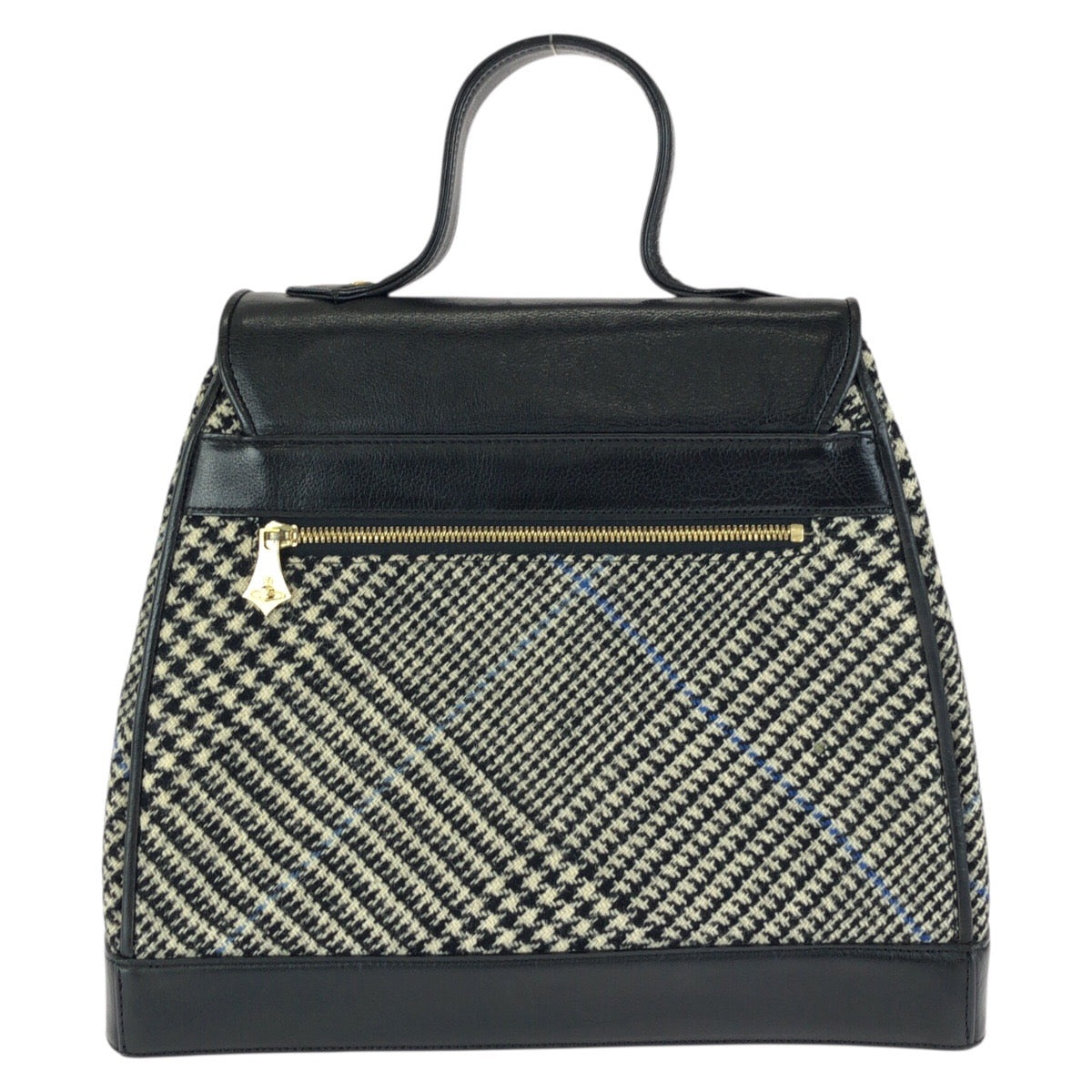 24240
Vivienne Westwood ヴィヴィアンウエストウッド ヴィンテージ ブラック 黒 ゴールド金具 ツイード / レザー ハンドバッグ レディース ABP21