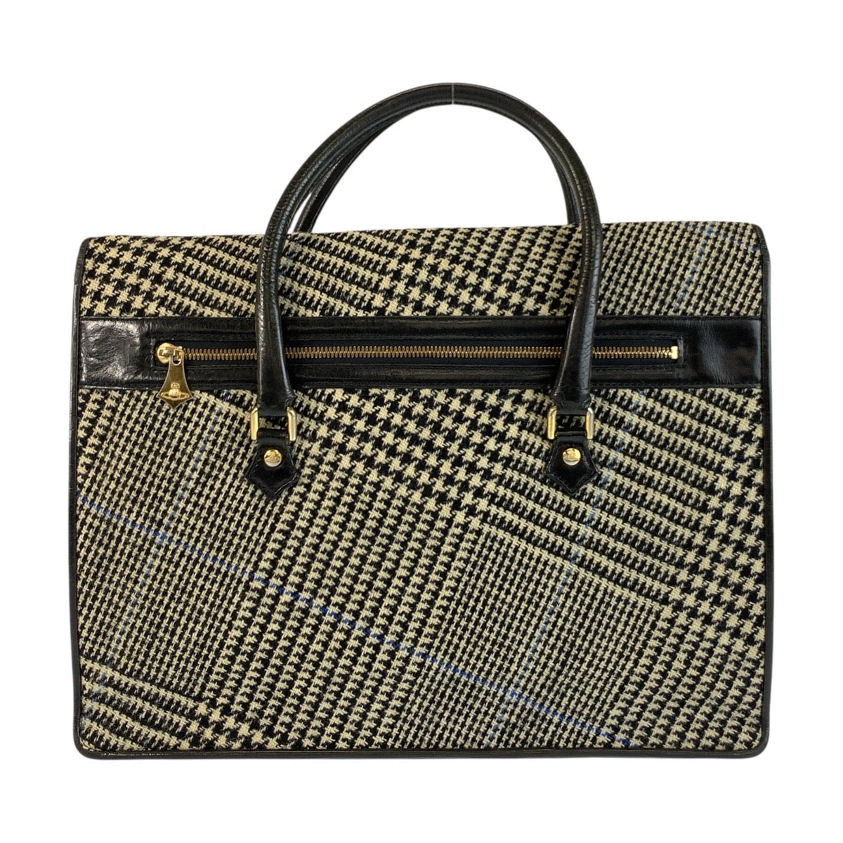 24241
Vivienne Westwood ヴィヴィアンウエストウッド チェック柄 ブラック 黒 グレー ツイード / レザー ビジネスバッグ ブリーフケース メンズ ABP21