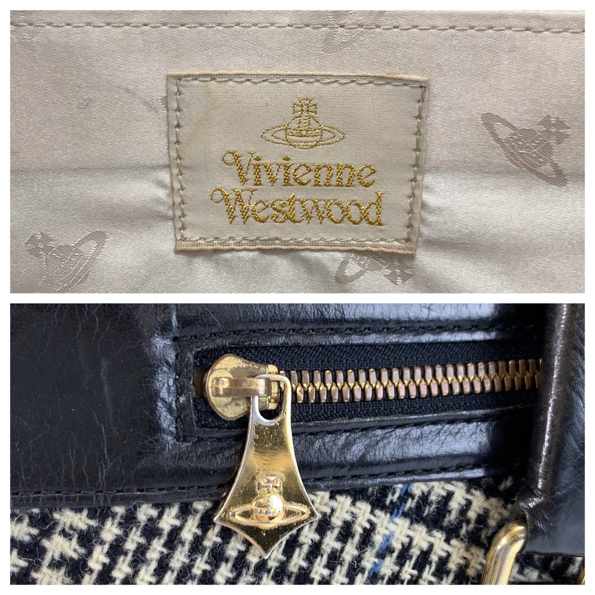 24241
Vivienne Westwood ヴィヴィアンウエストウッド チェック柄 ブラック 黒 グレー ツイード / レザー ビジネスバッグ ブリーフケース メンズ ABP21