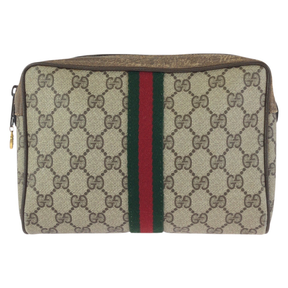24243
GUCCI グッチ ヴィンテージ オールドグッチ シェリーライン ベージュ ブラウン ゴールド金具 GGスプリームキャンバス 75 01 012 クラッチバッグ セカンドバッグ メンズ AB21