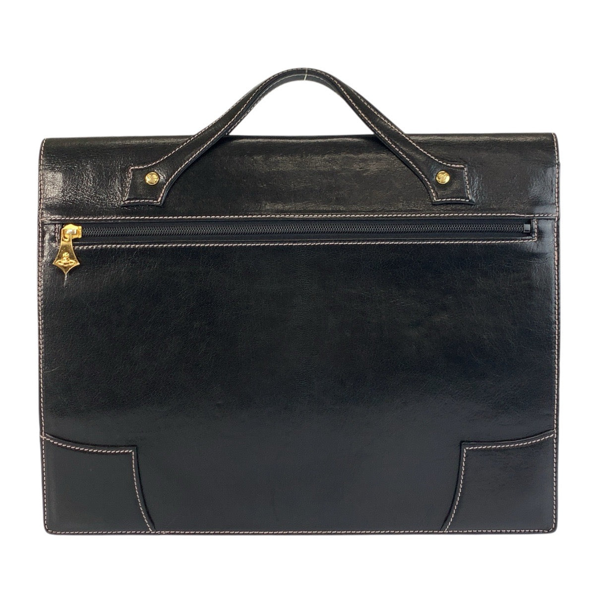 24244
Vivienne Westwood ヴィヴィアンウエストウッド ブラック 黒 ゴールド金具 レザー ビジネスバッグ ブリーフケース メンズ ABP21