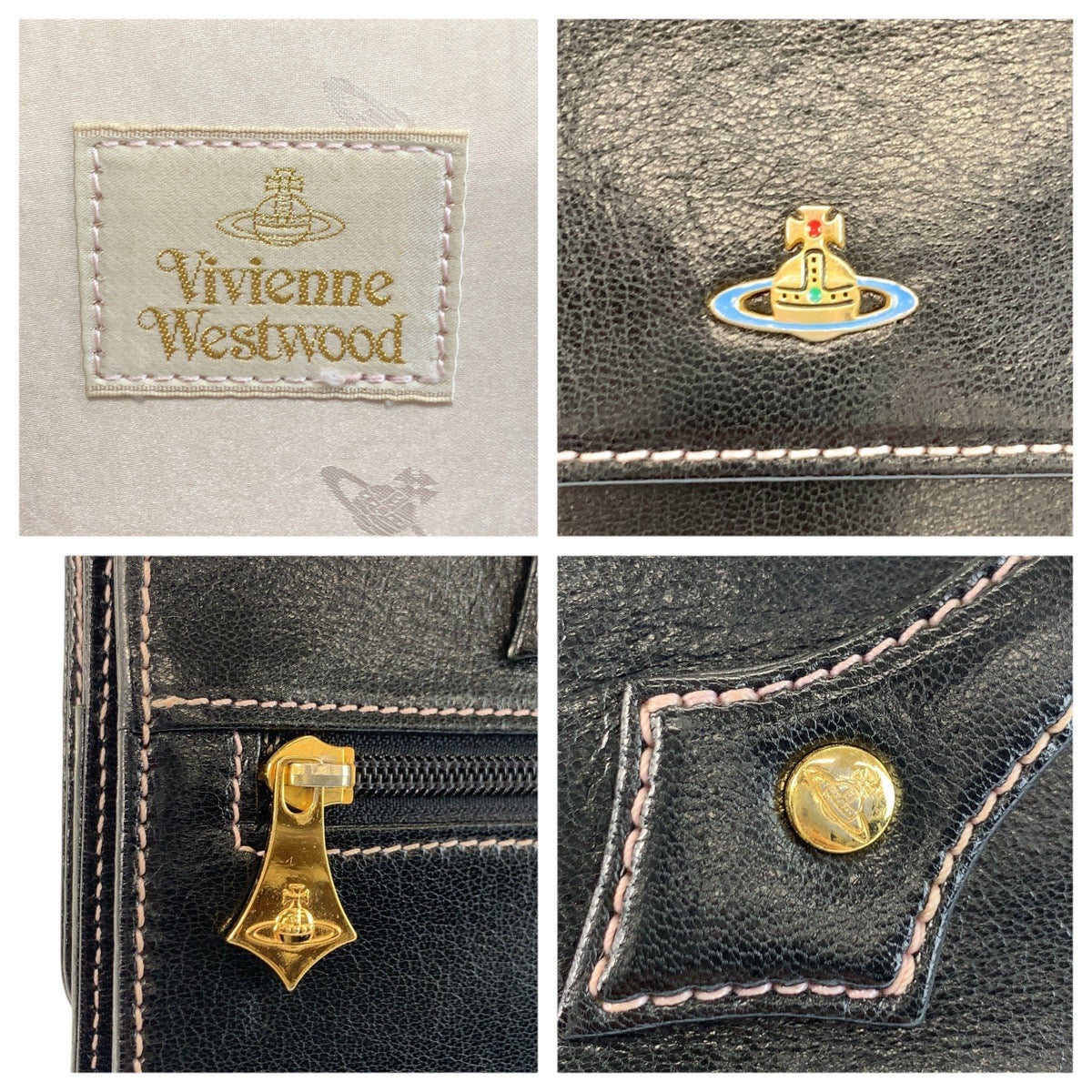 24244
Vivienne Westwood ヴィヴィアンウエストウッド ブラック 黒 ゴールド金具 レザー ビジネスバッグ ブリーフケース メンズ ABP21