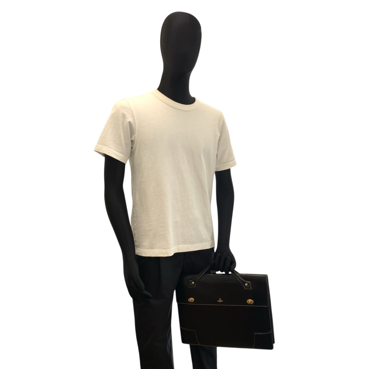 24244
Vivienne Westwood ヴィヴィアンウエストウッド ブラック 黒 ゴールド金具 レザー ビジネスバッグ ブリーフケース メンズ ABP21