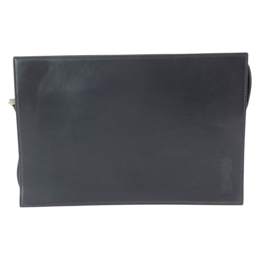 24245
Dunhill ダンヒル ブラック 黒 シルバー金具 レザー クラッチバッグ セカンドバッグ メンズ ABP21