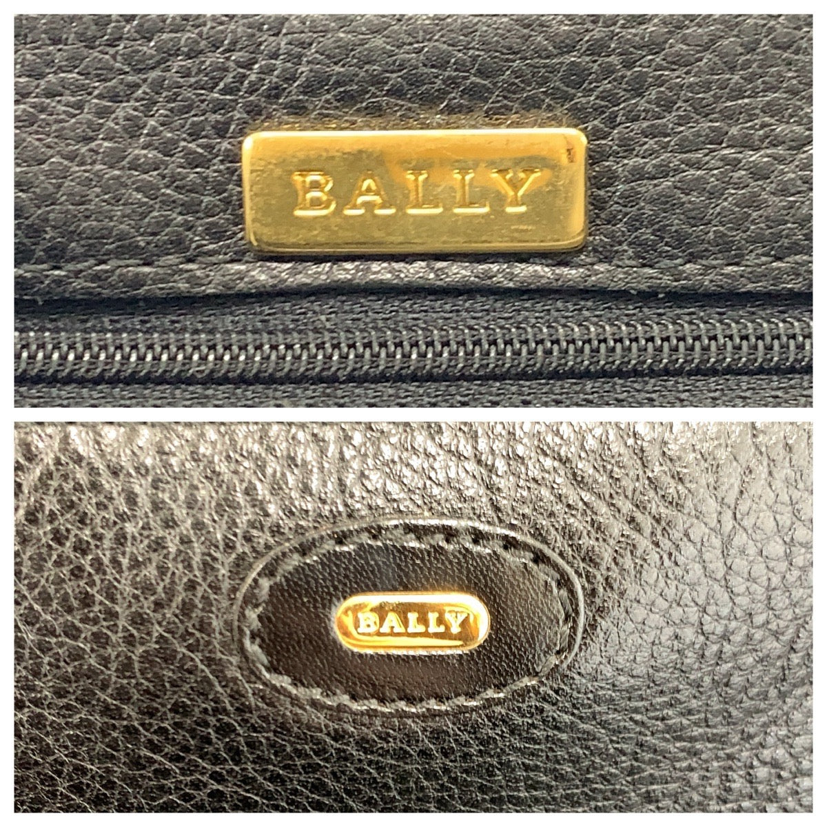 24246
BALLY バリー ブラック 黒 ゴールド金具 レザー トートバッグ チェーンショルダーバッグ レディース ABP21