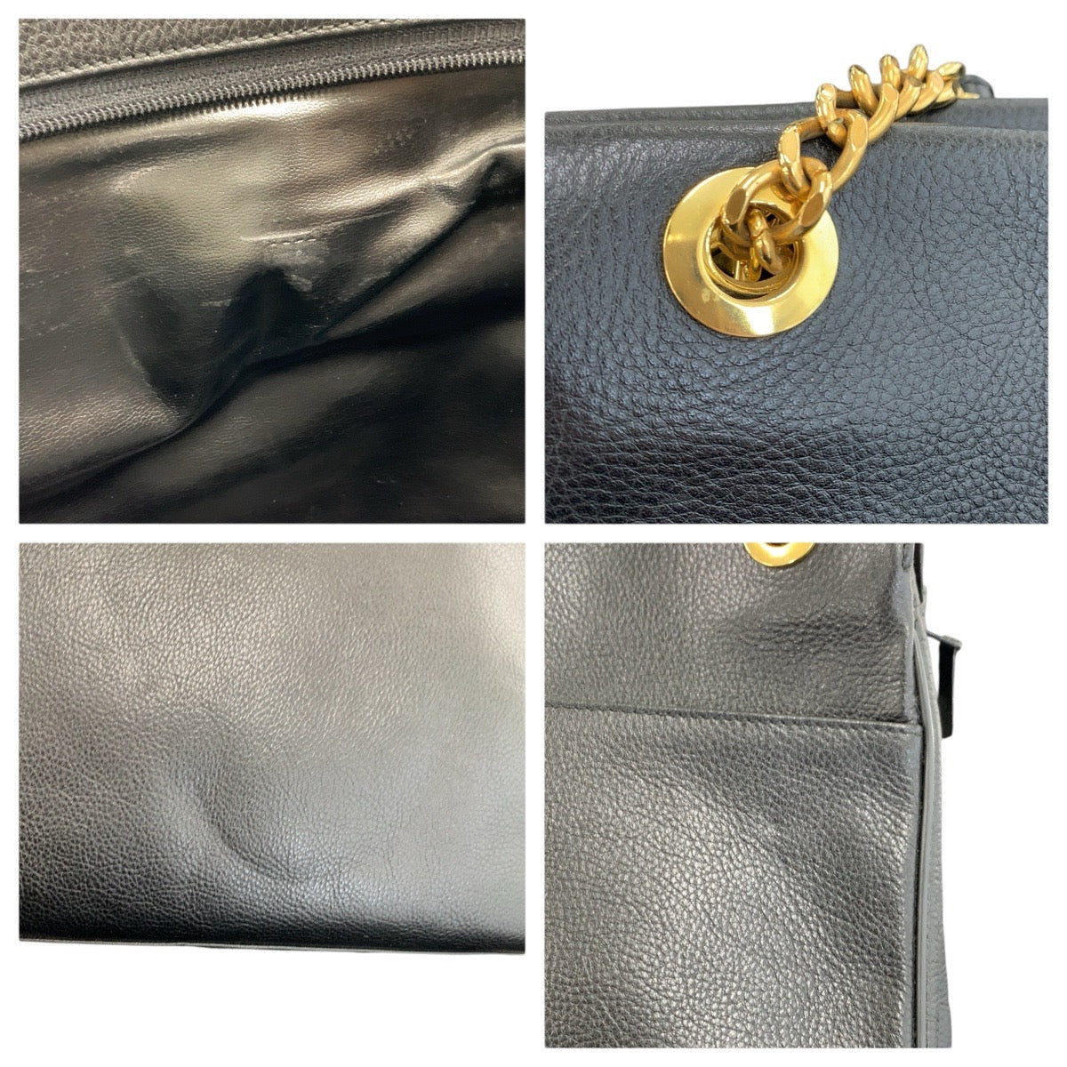 24246
BALLY バリー ブラック 黒 ゴールド金具 レザー トートバッグ チェーンショルダーバッグ レディース ABP21