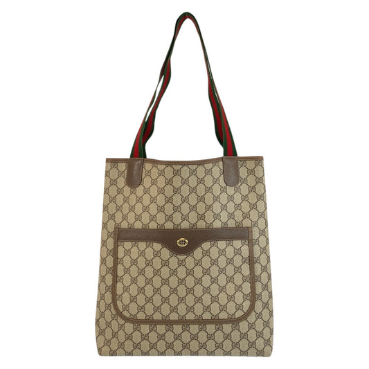 24248
GUCCI グッチ ヴィンテージ シェリーライン ベージュ ブラウン GGスプリームキャンバス 40 02 003 トートバッグ ショルダーバッグ レディース ABP23