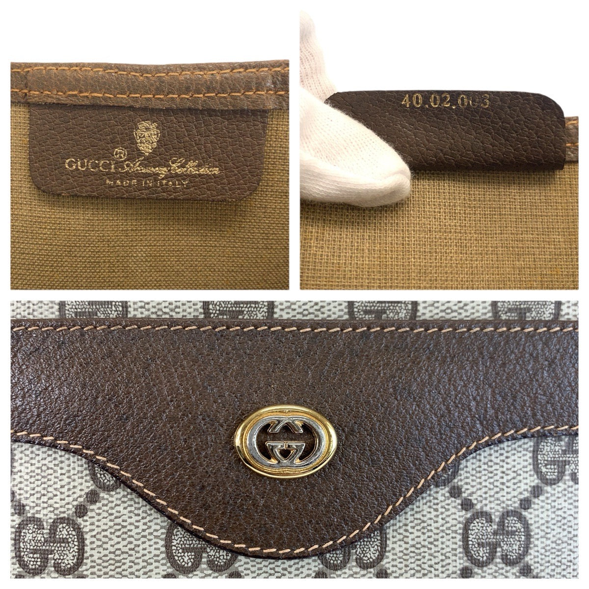 24248
GUCCI グッチ ヴィンテージ シェリーライン ベージュ ブラウン GGスプリームキャンバス 40 02 003 トートバッグ ショルダーバッグ レディース ABP23