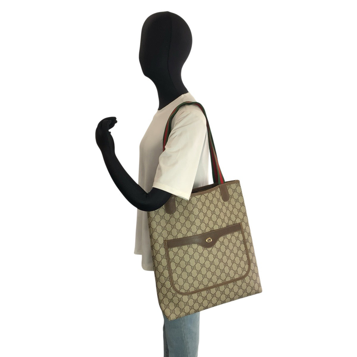 24248
GUCCI グッチ ヴィンテージ シェリーライン ベージュ ブラウン GGスプリームキャンバス 40 02 003 トートバッグ ショルダーバッグ レディース ABP23