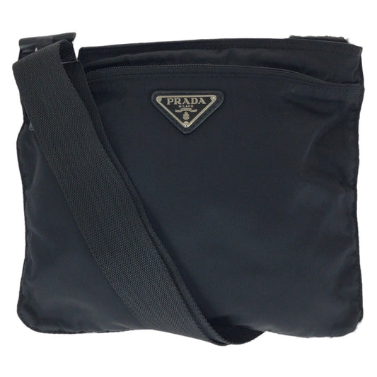 24252
PRADA プラダ テスート 三角ロゴプレート ブラック 黒 シルバー金具 ナイロン ショルダーバッグ レディース ABP42