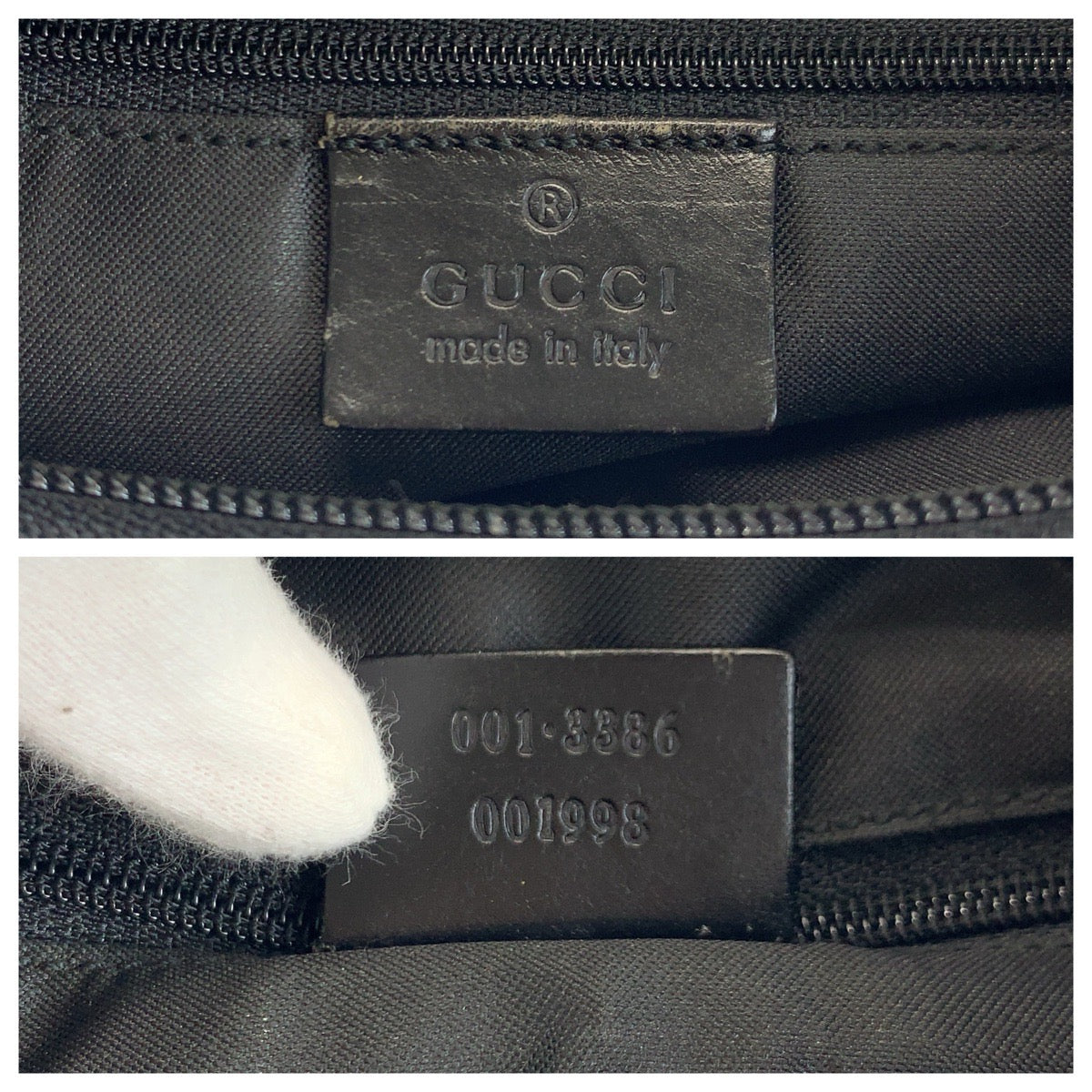 24253
GUCCI グッチ GGナイロン ブラック 黒 ナイロン 001 3386 ホーボー ショルダーバッグ レディース A42