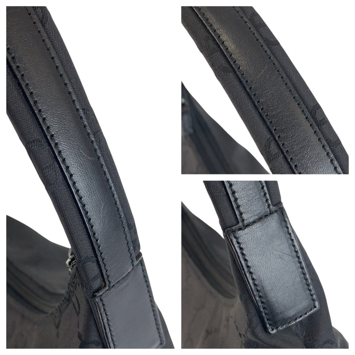 24253
GUCCI グッチ GGナイロン ブラック 黒 ナイロン 001 3386 ホーボー ショルダーバッグ レディース A42