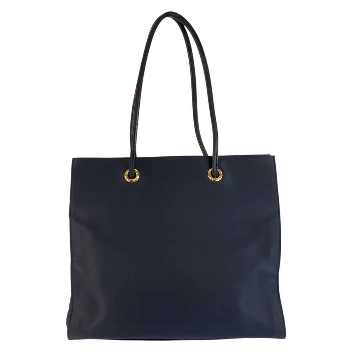 24254
YVES SAINT LAURENT イヴ サンローラン YSL ネイビー ゴールド金具 ナイロン トートバッグ ショルダーバッグ レディース A35
