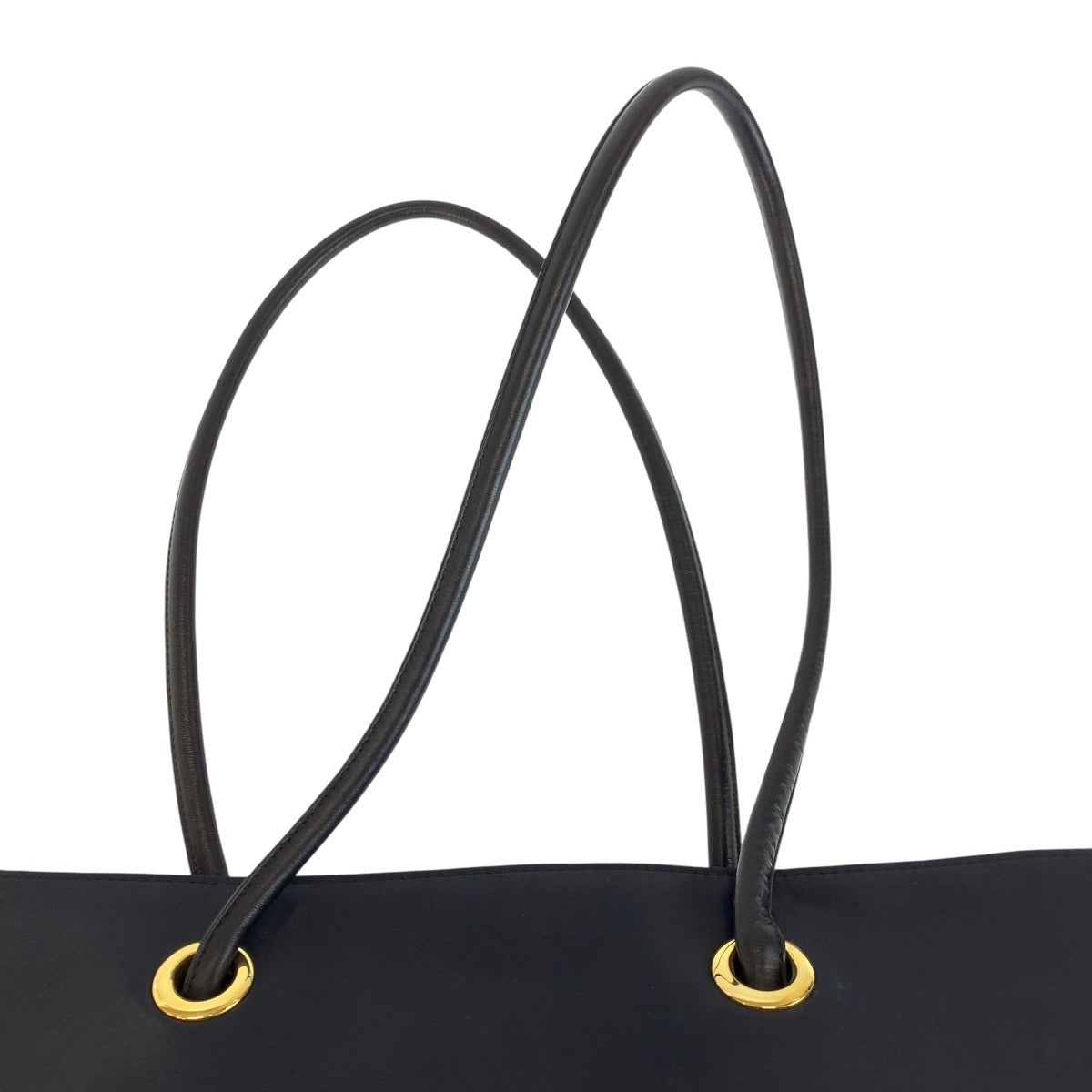24254
YVES SAINT LAURENT イヴ サンローラン YSL ネイビー ゴールド金具 ナイロン トートバッグ ショルダーバッグ レディース A35