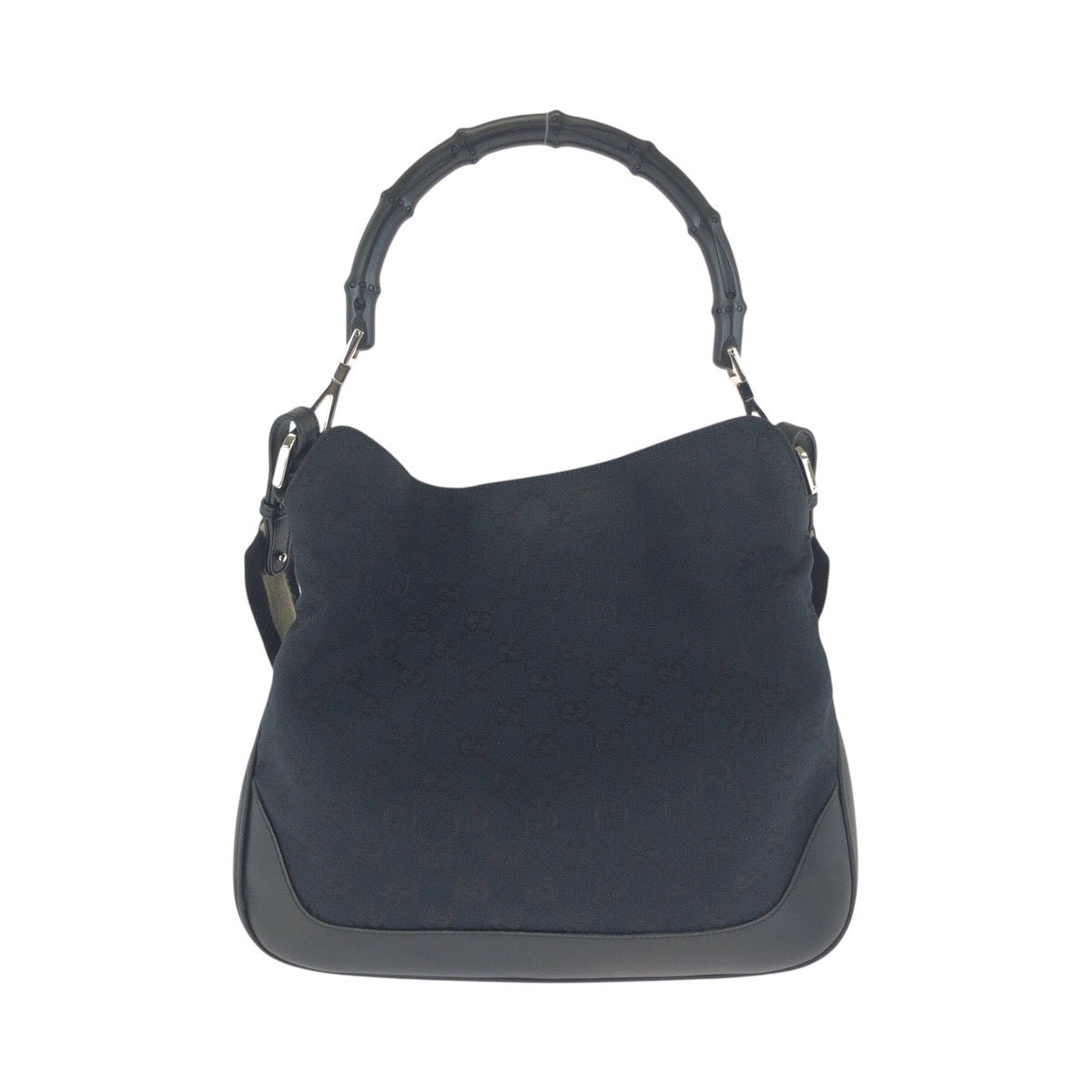 24255
GUCCI グッチ バンブー ブラック 黒 シルバー金具 GGキャンバス / レザー 001 4095 ハンドバッグ ショルダーバッグ レディース ABP42