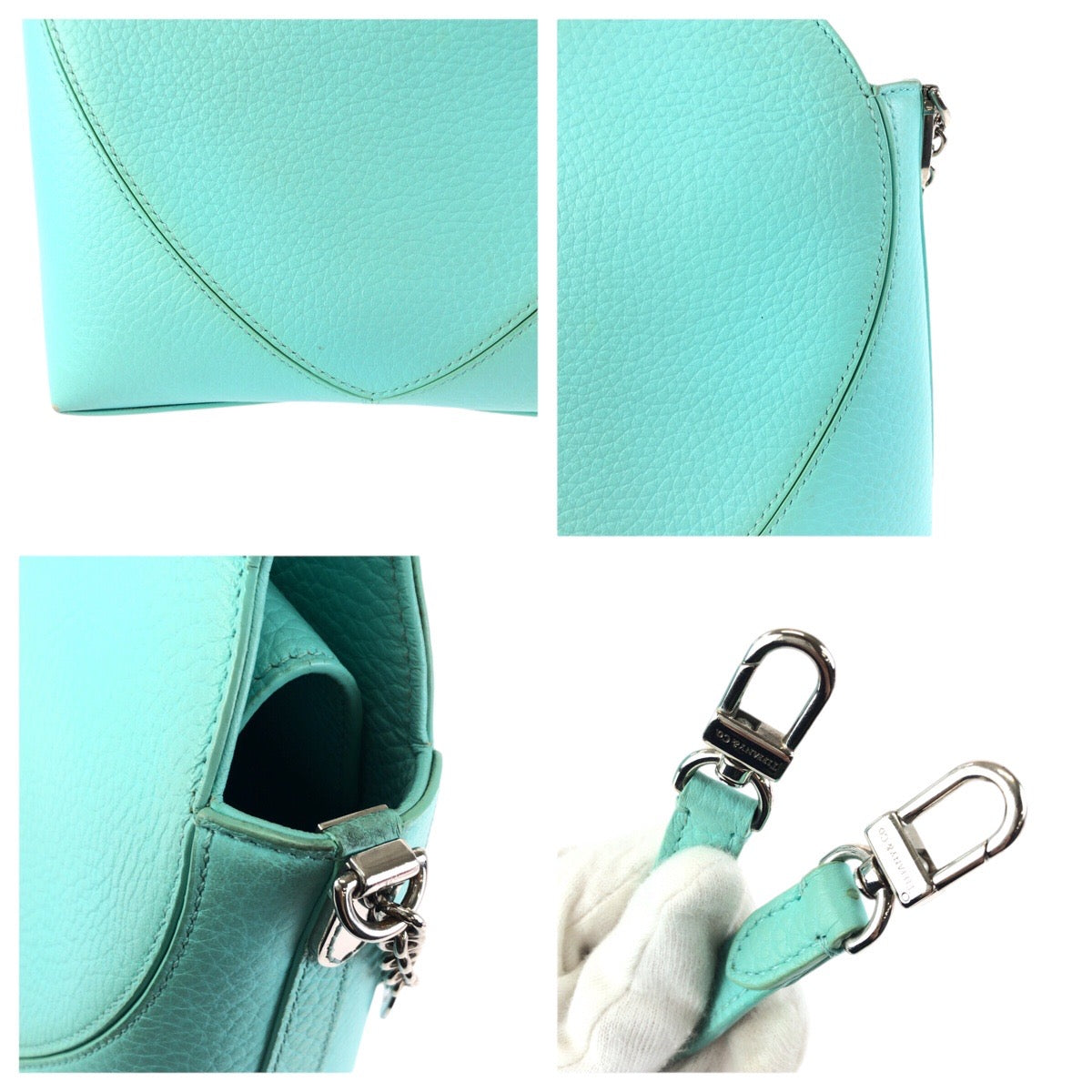 24256
TIFFANY&Co. Tiffany Return to Tiffany Heart 2-way Light Blue Silver Hardware Leather Shoulder Bag Handbag Ladies ABP42