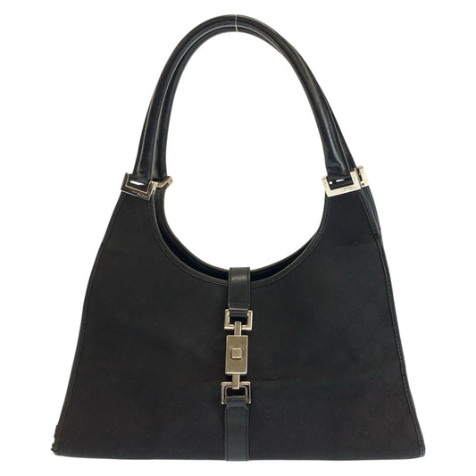24257
GUCCI グッチ ジャッキー ブラック 黒 シルバー金具 GGキャンバス / レザー 002 1067 ハンドバッグ レディース AB35
