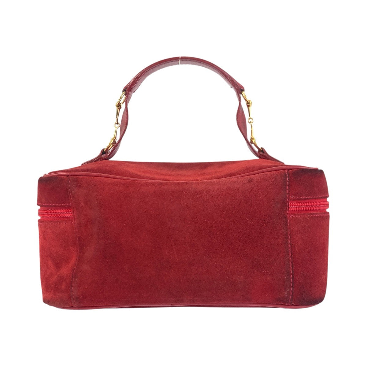 24258
GUCCI グッチ ホースビット レッド ゴールド金具 スウェード 032 1705 0140 ハンドバッグ バニティバッグ レディース AB28
