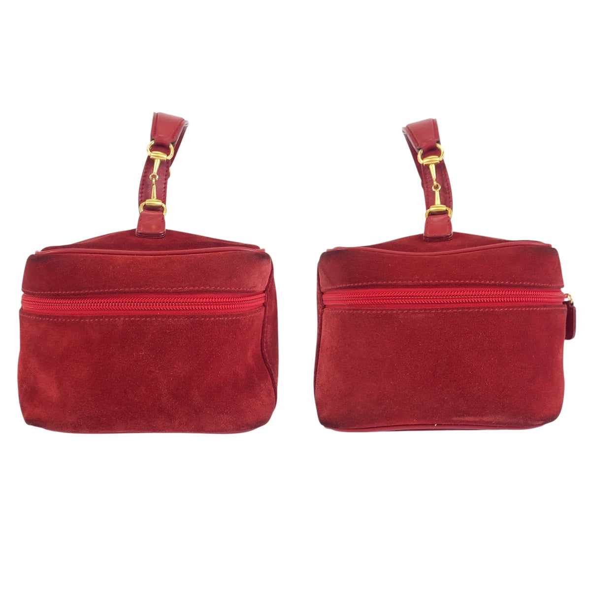 24258
GUCCI グッチ ホースビット レッド ゴールド金具 スウェード 032 1705 0140 ハンドバッグ バニティバッグ レディース AB28