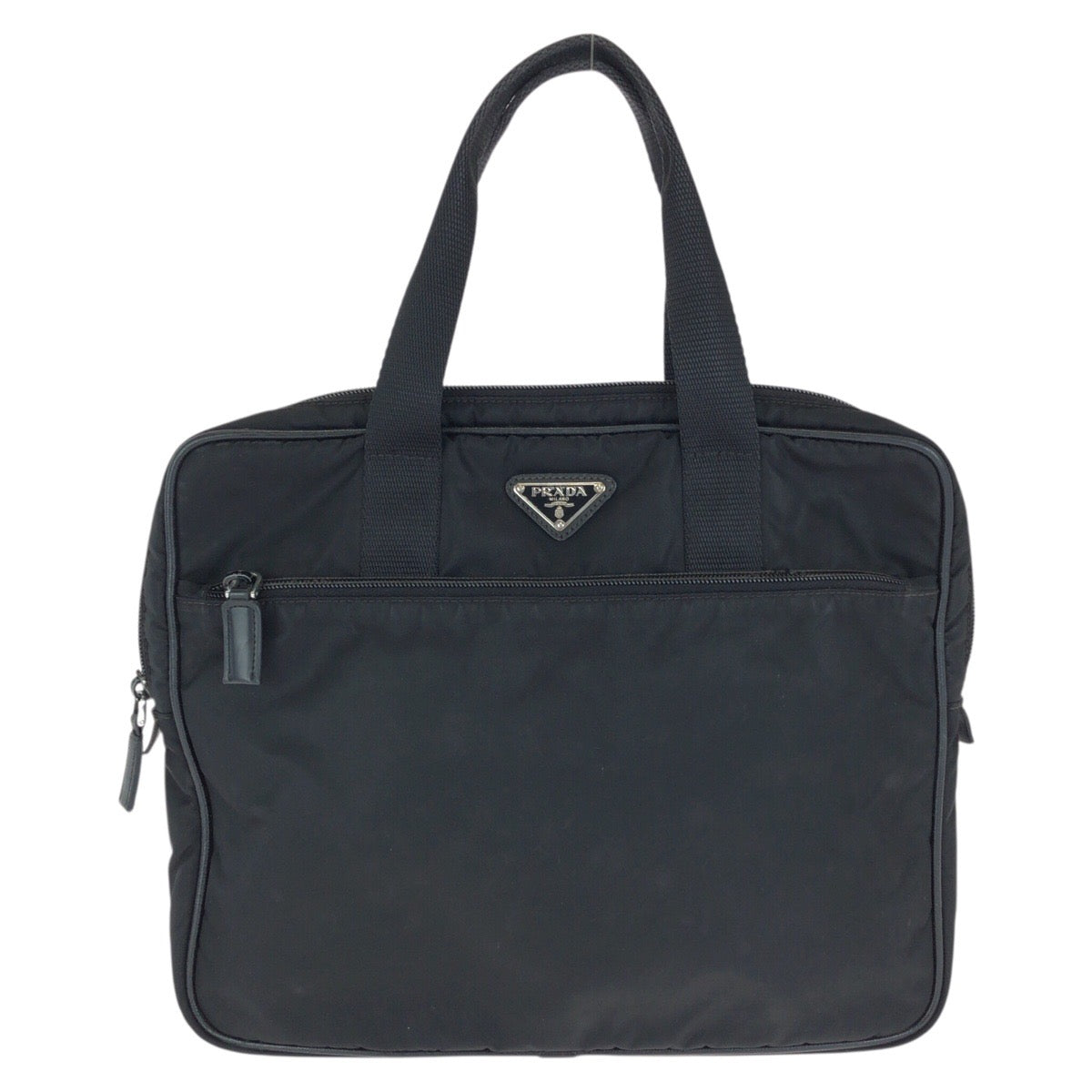 24260
PRADA プラダ テスート 三角ロゴプレート ブラック 黒 シルバー金具 ナイロン ビジネスバッグ ブリーフケース メンズ BC35