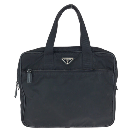 24260
PRADA プラダ テスート 三角ロゴプレート ブラック 黒 シルバー金具 ナイロン ビジネスバッグ ブリーフケース メンズ BC35