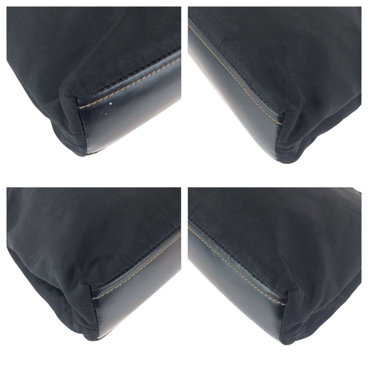 24261
PRADA プラダ テスート 三角ロゴプレート ブラック 黒 シルバー金具 ナイロン / レザー ショルダーバッグ ハンドバッグ レディース AB35
