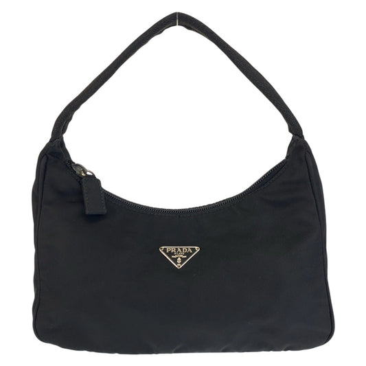 24262
PRADA プラダ テスート 三角ロゴプレート ブラック 黒 シルバー金具 ナイロン ハンドバッグ アクセサリーポーチ レディース AB42