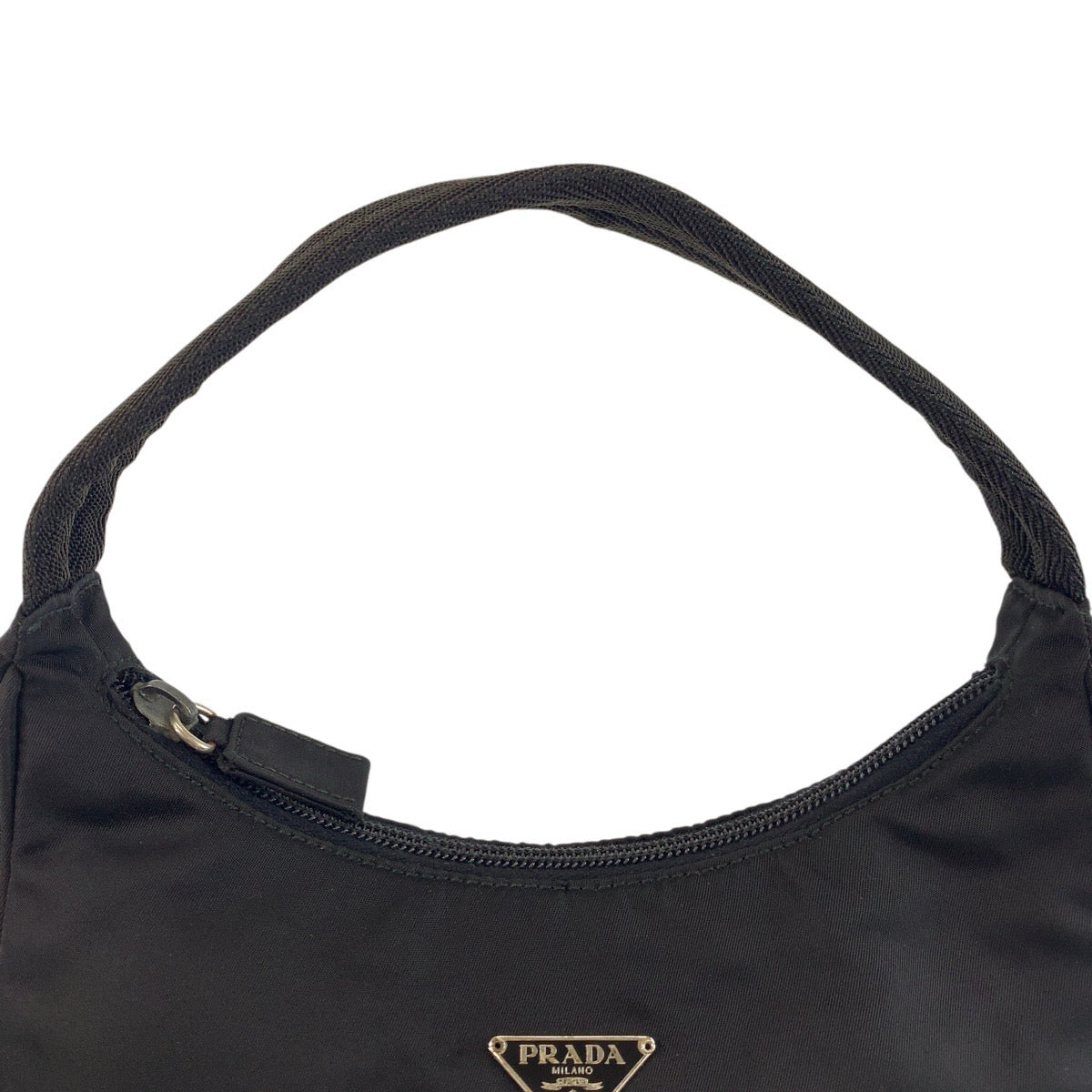24262
PRADA プラダ テスート 三角ロゴプレート ブラック 黒 シルバー金具 ナイロン ハンドバッグ アクセサリーポーチ レディース AB42
