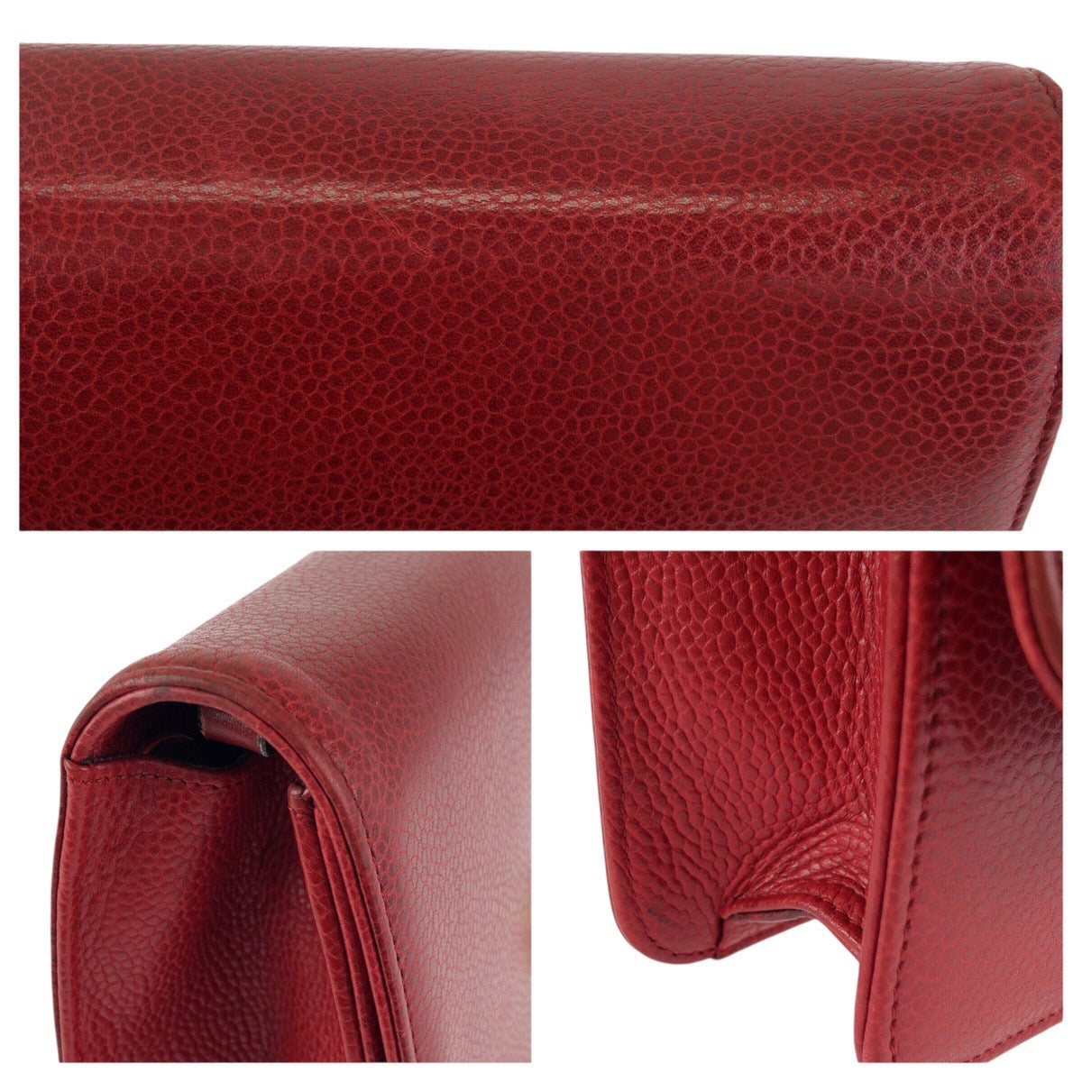 24263
Christian Dior クリスチャンディオール ヴィンテージ レッド ゴールド金具 レザー ショルダーバッグ ポシェット レディース ABP42
