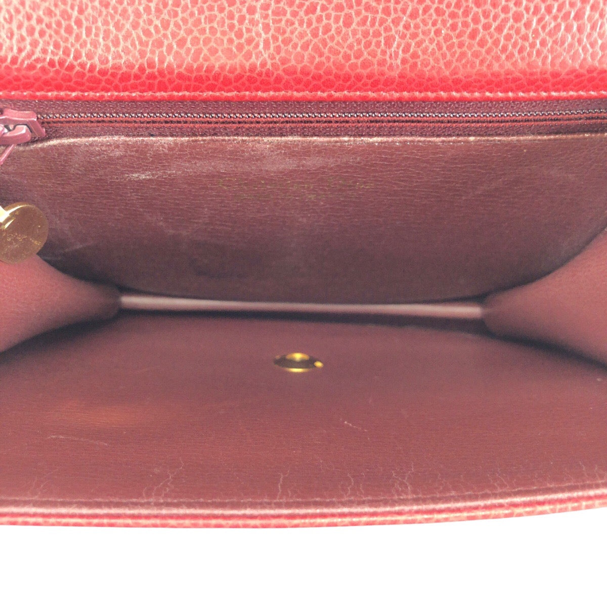 24263
Christian Dior クリスチャンディオール ヴィンテージ レッド ゴールド金具 レザー ショルダーバッグ ポシェット レディース ABP42