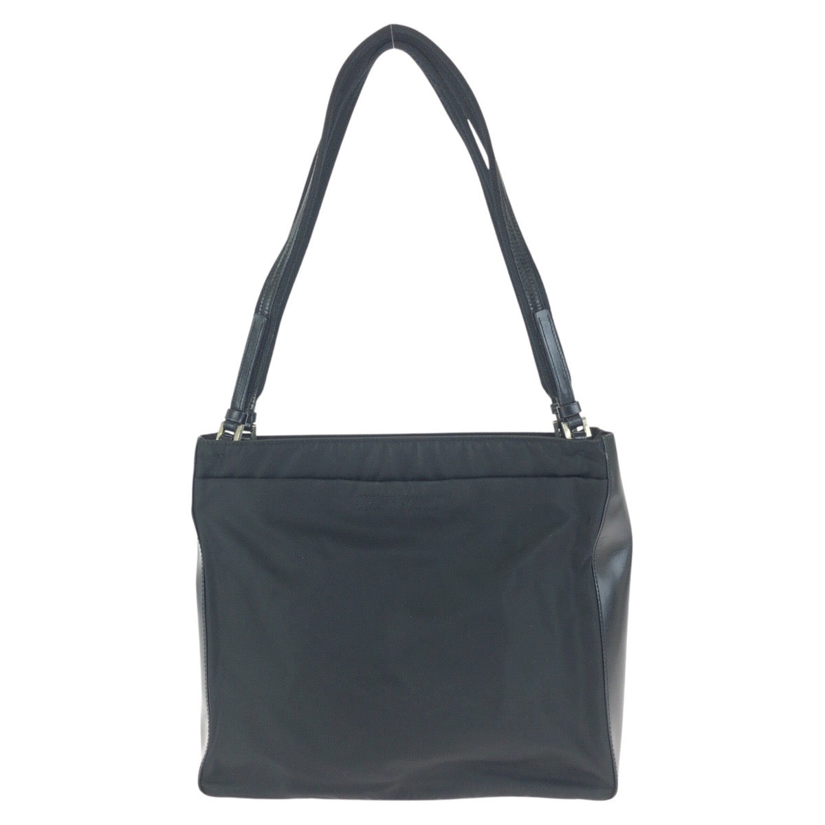 24264
PRADA プラダ テスート 三角ロゴプレート ブラック 黒 シルバー金具 ナイロン / レザー ショルダーバッグ トートバッグ レディース ABP35
