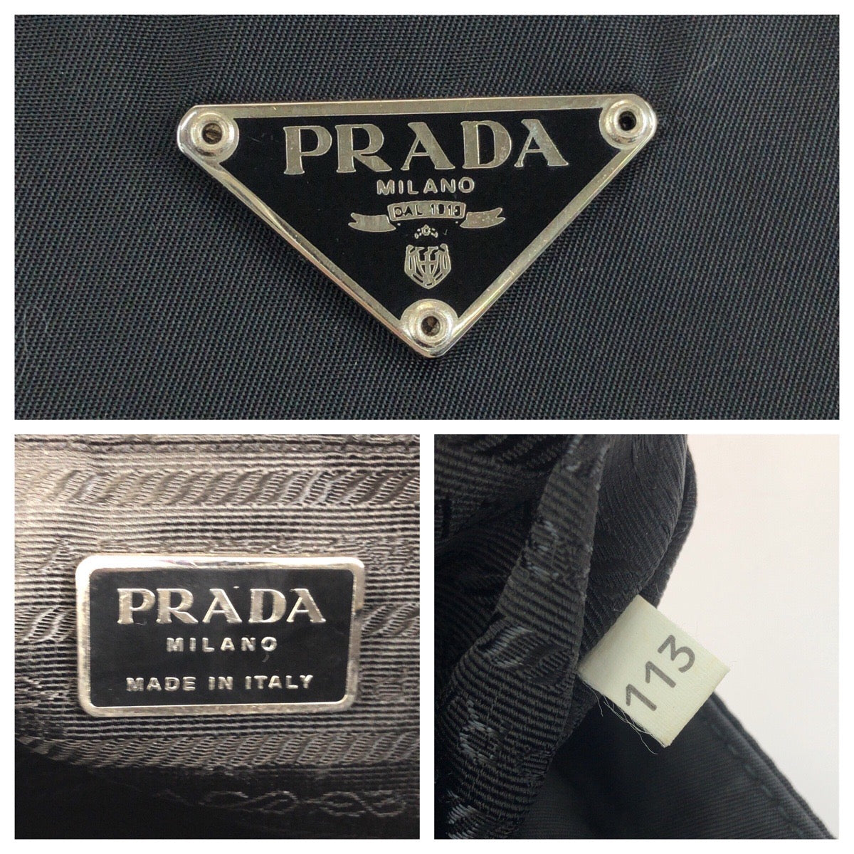 24264
PRADA プラダ テスート 三角ロゴプレート ブラック 黒 シルバー金具 ナイロン / レザー ショルダーバッグ トートバッグ レディース ABP35