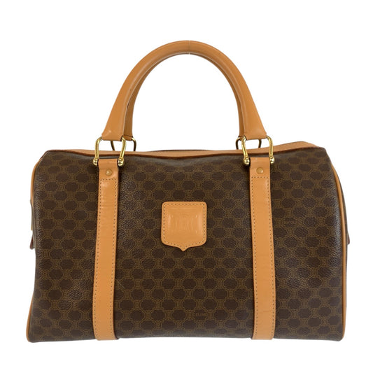 24265
CELINE セリーヌ ヴィンテージ マカダム ブラウン ゴールド金具 PVC / レザー M14 ハンドバッグ ボストンバッグ レディース ABP44